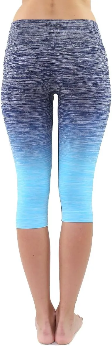 Workout Leggings - Two Tone Yoga Leggings - Full Length & Crop Capri Styles