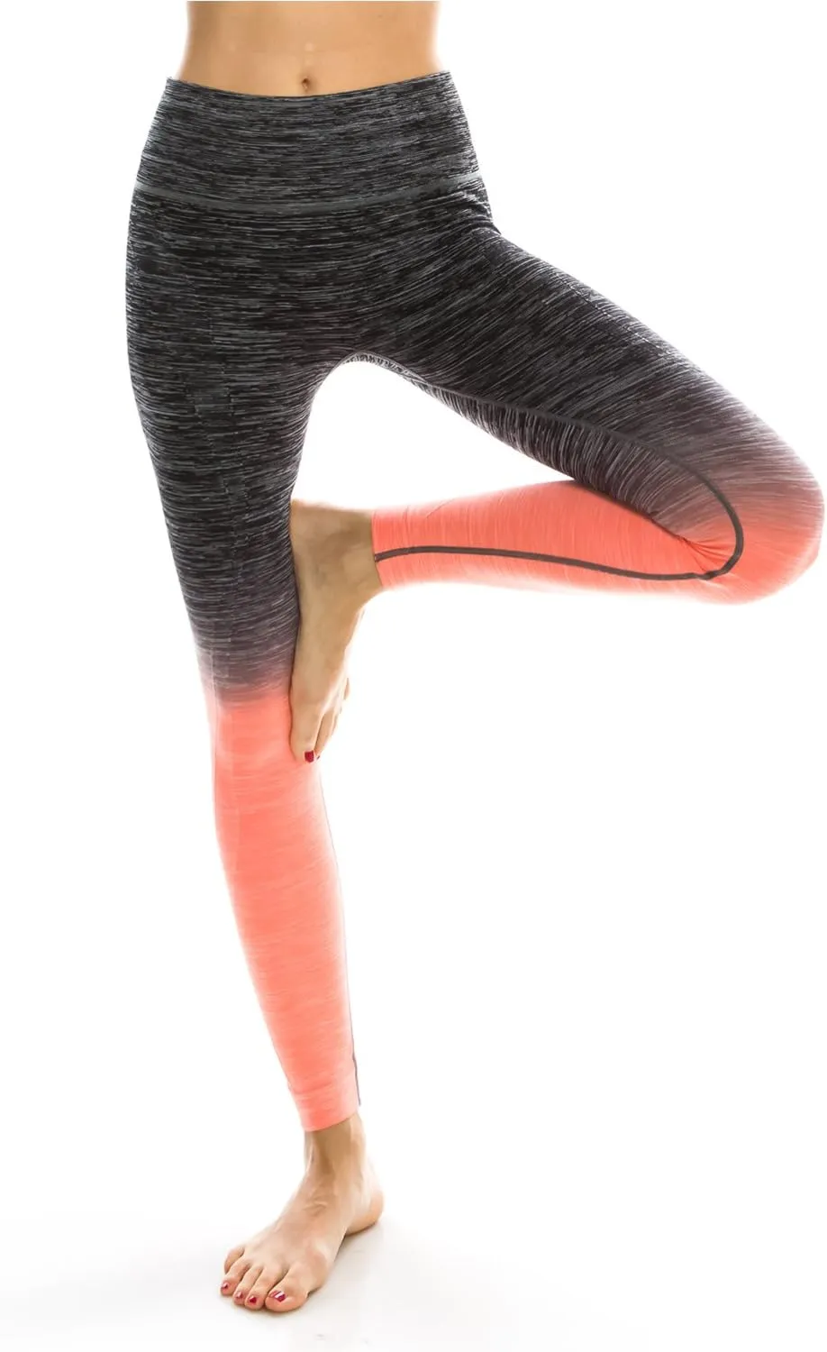 Workout Leggings - Two Tone Yoga Leggings - Full Length & Crop Capri Styles