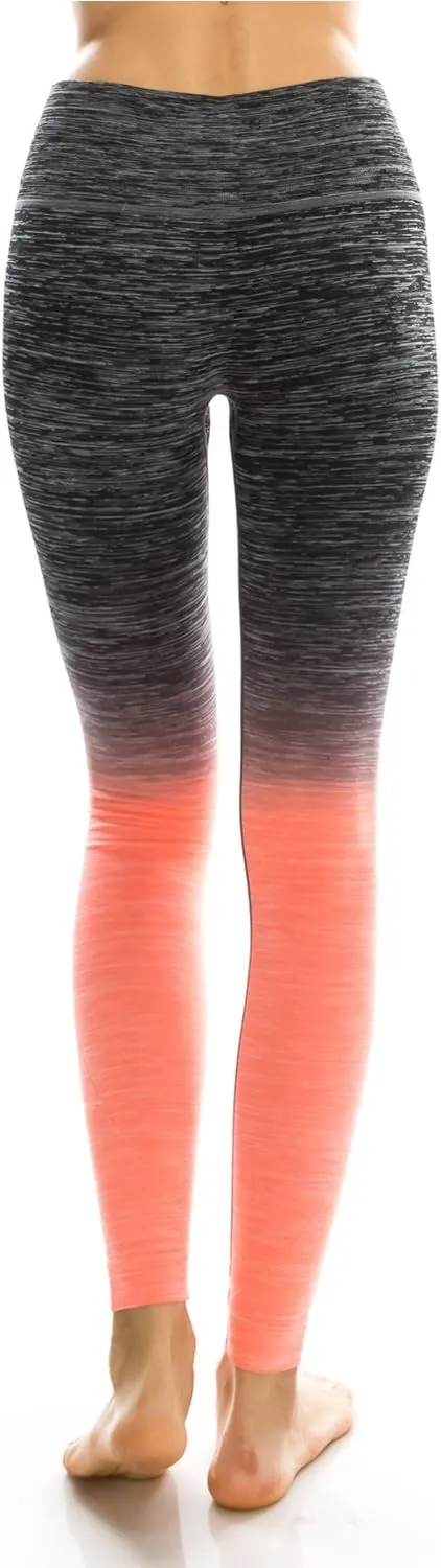 Workout Leggings - Two Tone Yoga Leggings - Full Length & Crop Capri Styles