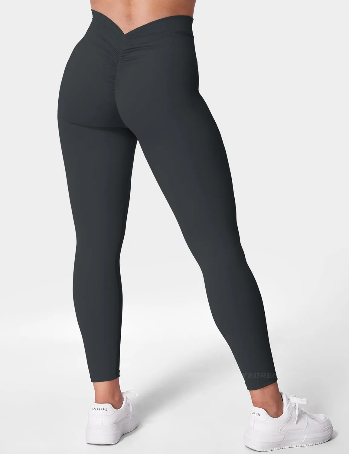 YEOREO Gym Leggings for Women V Back Workout Leggings Scrunch Butt Lifting Leggings for Women High Waist Yoga Pants Daze